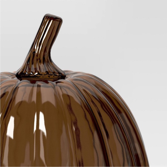 Large Glass Pumpkin Amber - Threshold - Picture 3 of 4
